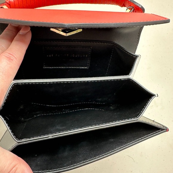 Les Petits Joueurs Corallo Micro Pixie Mini Handbag Red Coral 3 Pockets Italy - Picture 6 of 16